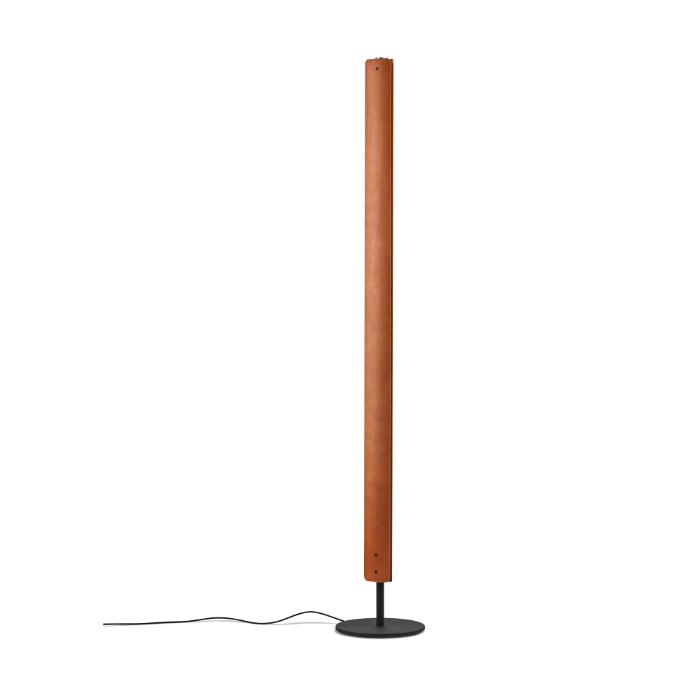 Seki-han golvlampa 226 cm, Heat treatened ash-black metal