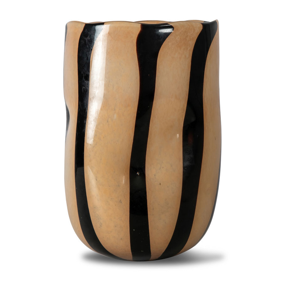Curt vas 30 cm, Svart-beige