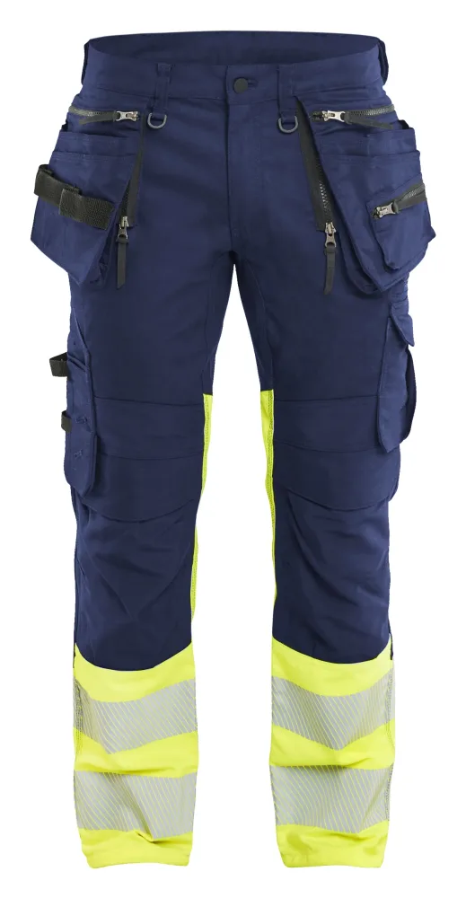 Blåkläder 113011498933D92 Arbetsbyxa varsel, marinblå/gul Marinblå/gul