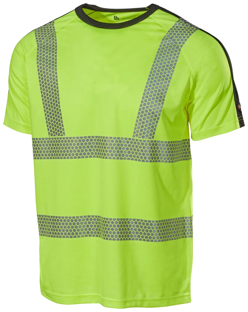 L.Brador 6120P T-shirt svart/hi-vis gul, klass 2 4XL