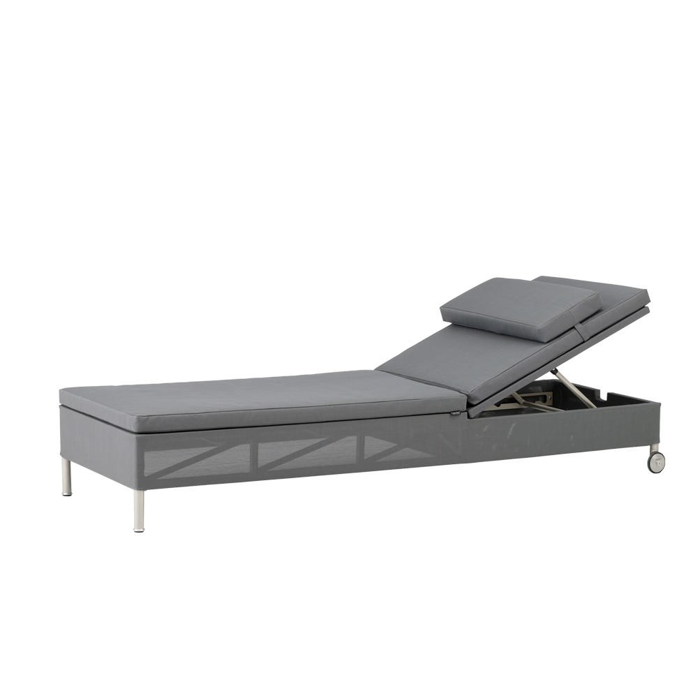 Rest solsäng, Cane-Line Natté grey, enkel