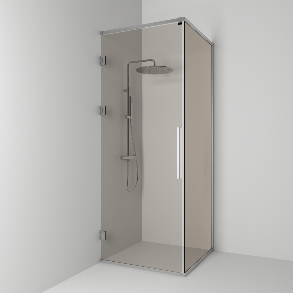HÖRNDUSCH SVEDBERGS LANGFOSS RAK/FAST ALU MATT BRONSGLAS 80X230X82CM