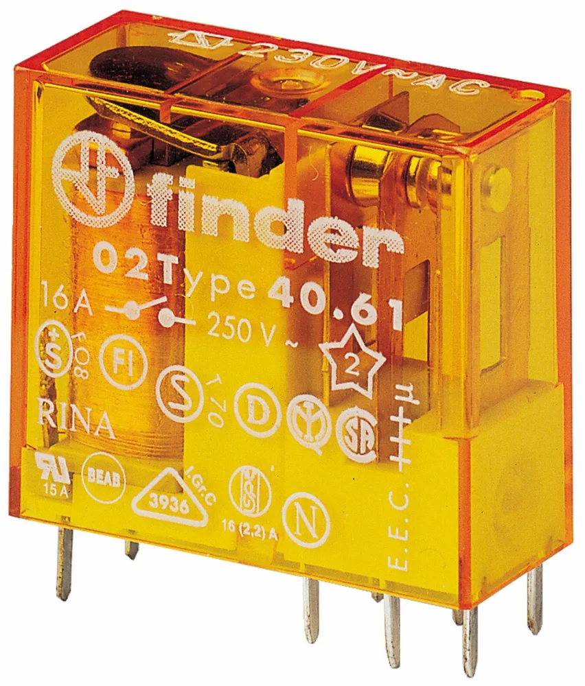 Finder F40618024 Relä 24 V AC, 1-pol, 16A