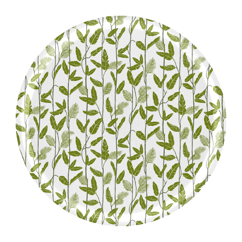 Mougli Green bricka Ø38 cm, Green-white