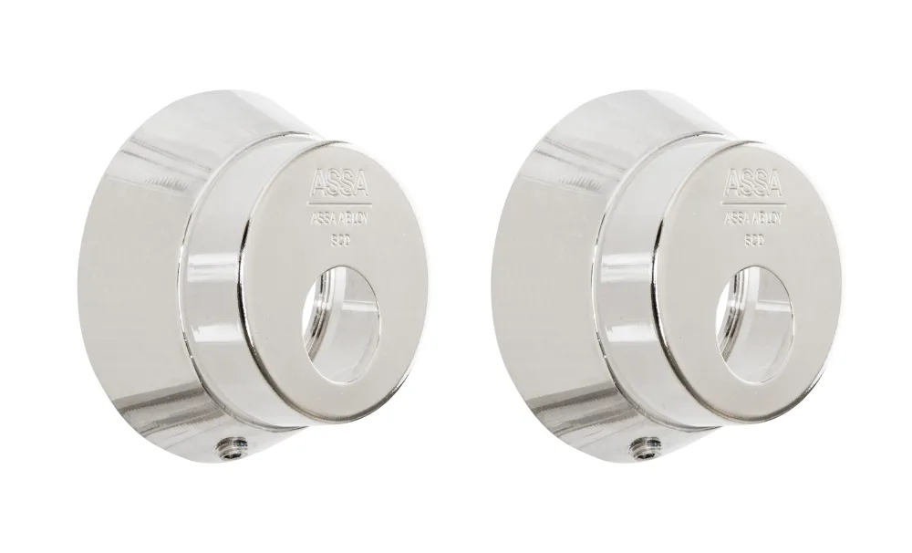 ASSA 3212S Cylinderbehör för rund cylinder Förnicklad