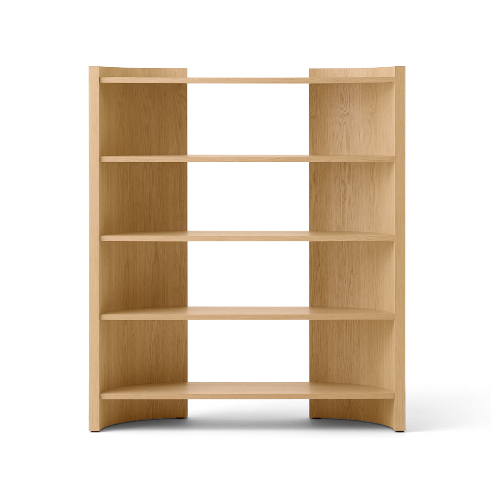 Crescent hylla, Obehandlad ek, 150x173 cm