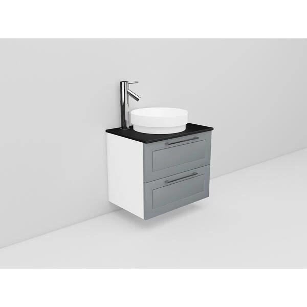 Badrumsmöbel Flexline Modell 15 60cm, Vit, Grå, Ram | Stuvbutiken - Bild 2