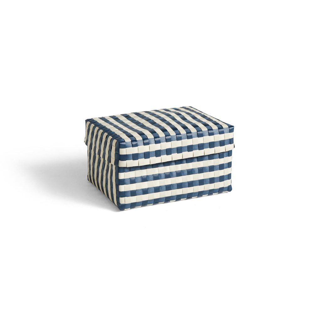 Maxim Stripe Box förvaringskorg M 24x33,5 cm, Blå-sand