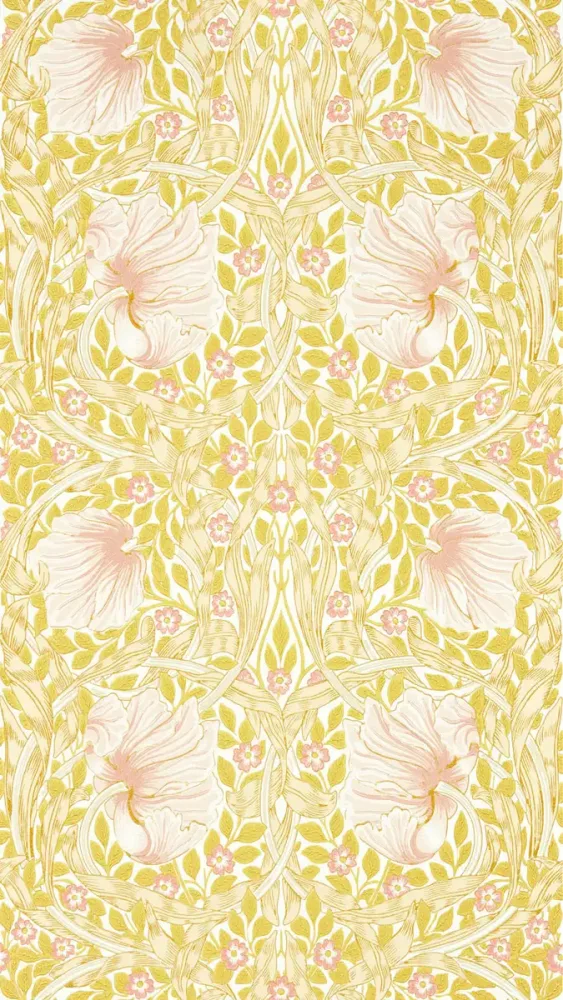 Morris & Co - Pimpernel Sunflower/Pink Simply Morris Wallpapers