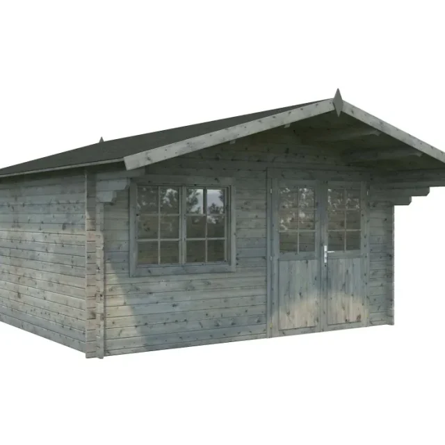 Palmako Britta Stuga 18,1 m²/inv. 17,5 m², utan golv, grå, impr.