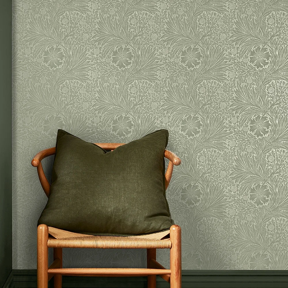 Graham & Brown William Morris At Home 124256 Tapet Marigold Fibrous Sage Grön/metallic