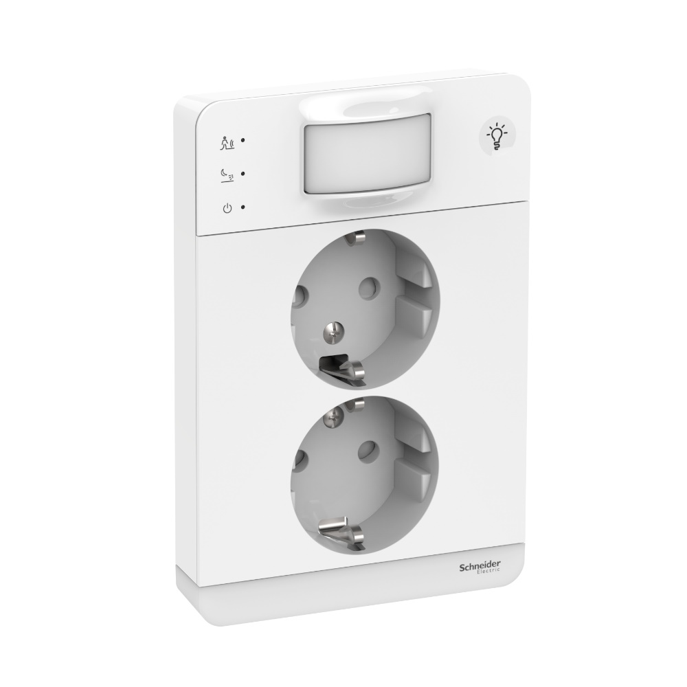 Vägguttag Exxact 2-Vägs Med Ljus 16A 250V IP21 Vit Schneider Electric