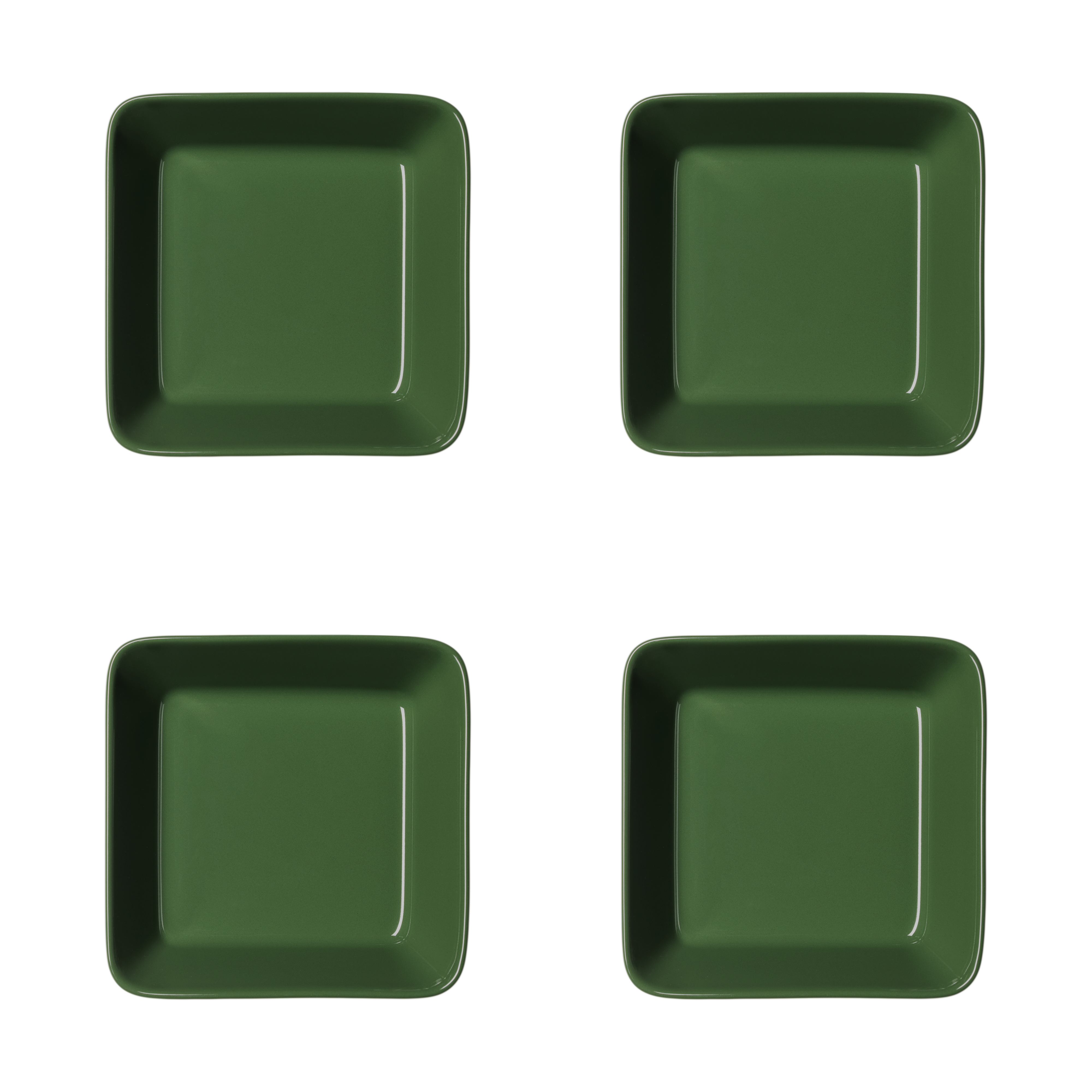 Teema tallrik fyrkantig, Skogsgrön, 12x12 cm 4-pack
