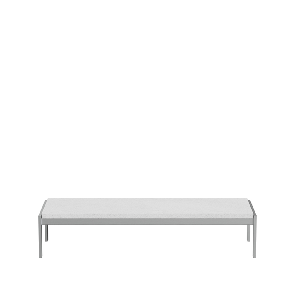 PK62 soffbord, Marble-brushed stainless steel
