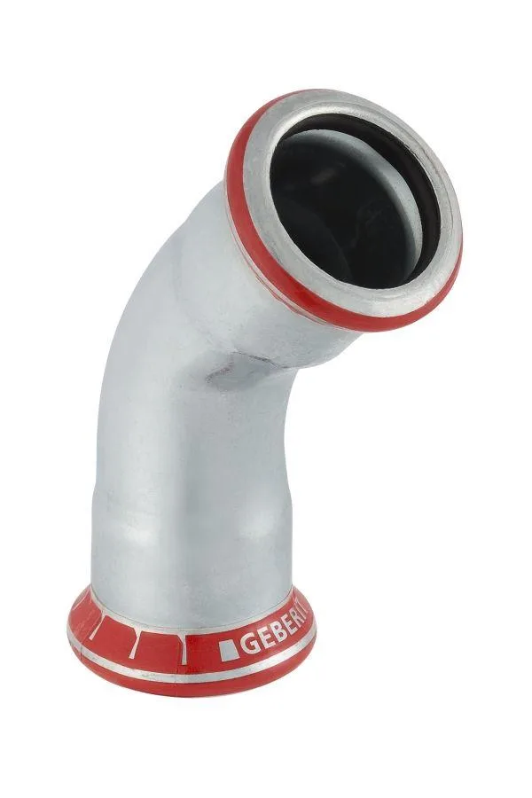 Geberit 1551096 Böj 45°, 2 muff, pressmuff x spetsände 18 x 18 mm