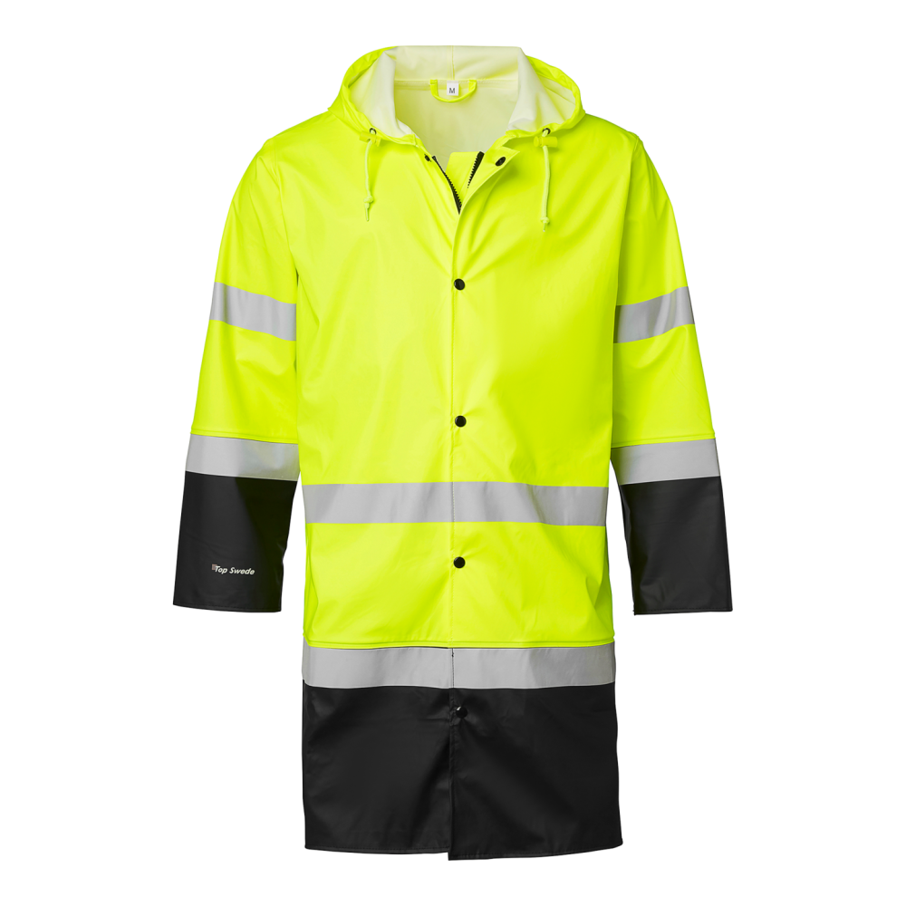 REGNROCK TOP SWEDE VARSEL GUL/SVART XL