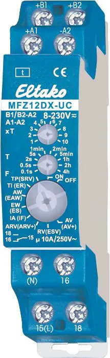 Eltako MFZ12DX-UC Tidrelä analogt, 1-vxl, 10 A, 8-230V AC/DC