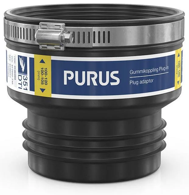 Purus 3032527 Gumminippel plug-in, svart - Bild 2