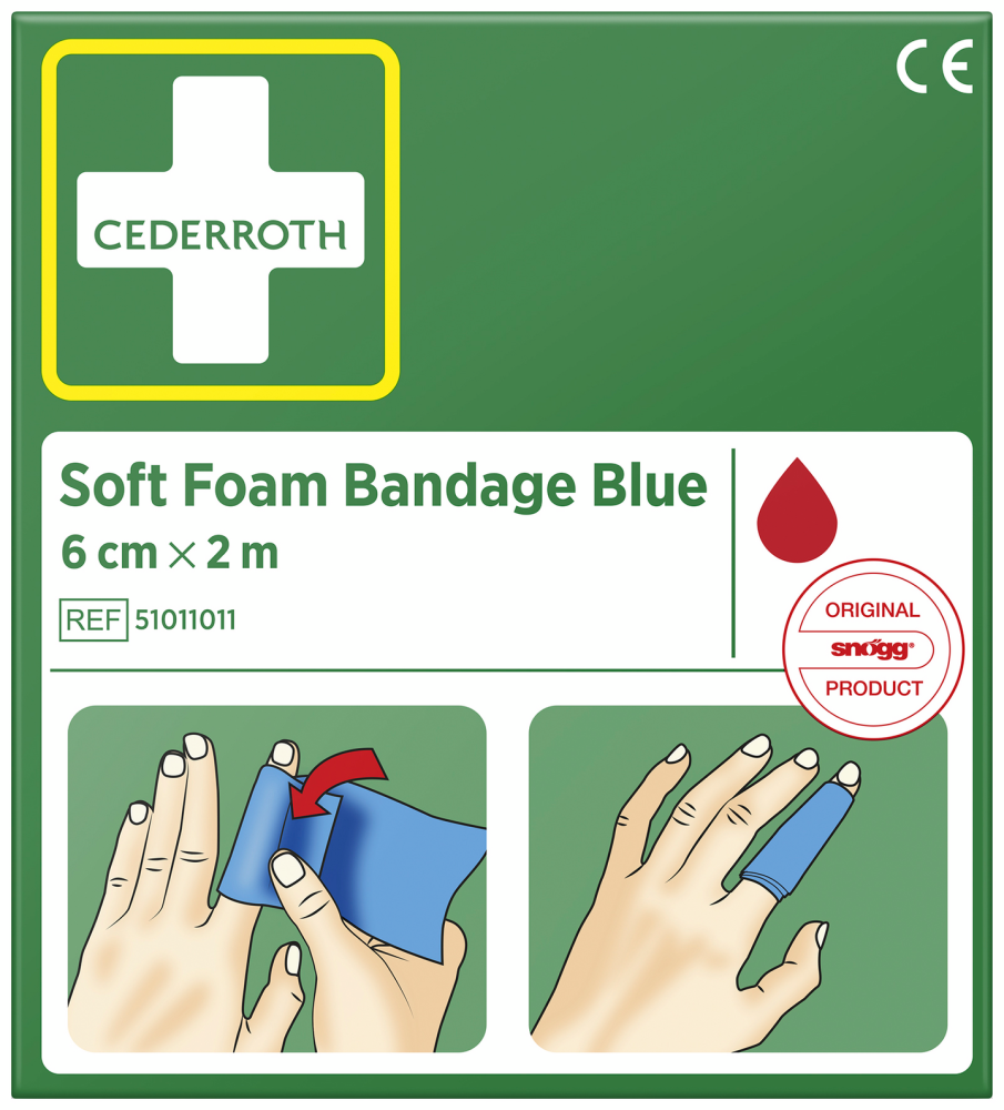BANDAGE SOFT FOAM BLUE 6CM 2M