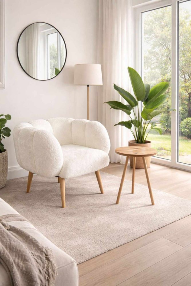 Bingdi Fåtölj Bubblig med sidobord