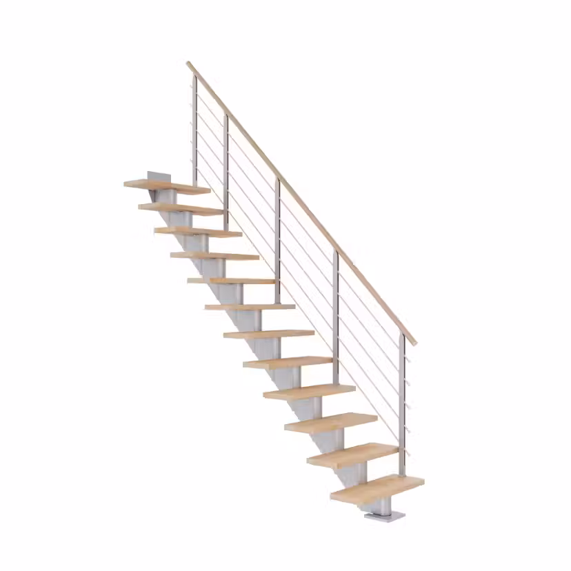 Spartrappa Dolle Hamburg Bok Oljad Rak Design Grå, LxB: 2610x790 mm