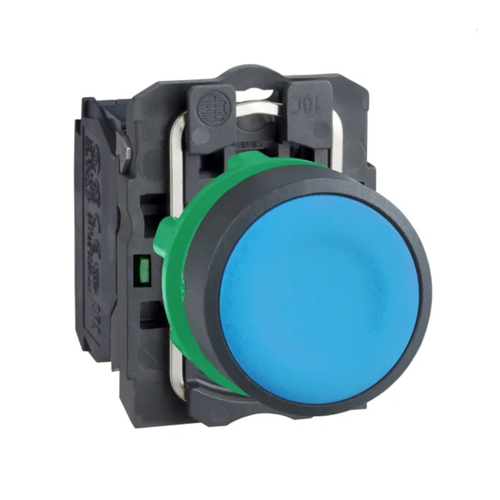 Tryckknapp Harmony XB5 22mm Blå Spola Omärkt IP66 Schneider Electric