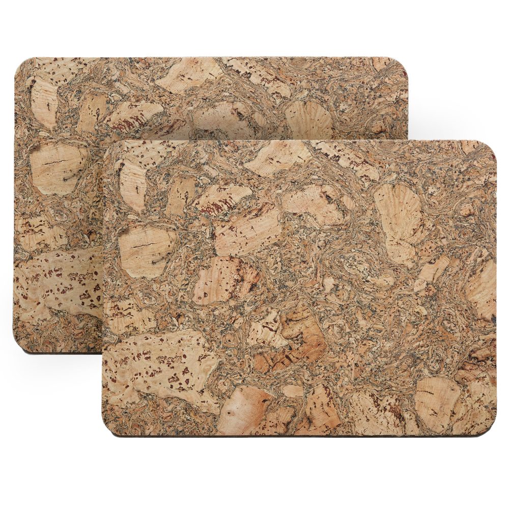 Cork bordstablett 30x40 cm 2-pack, Natural