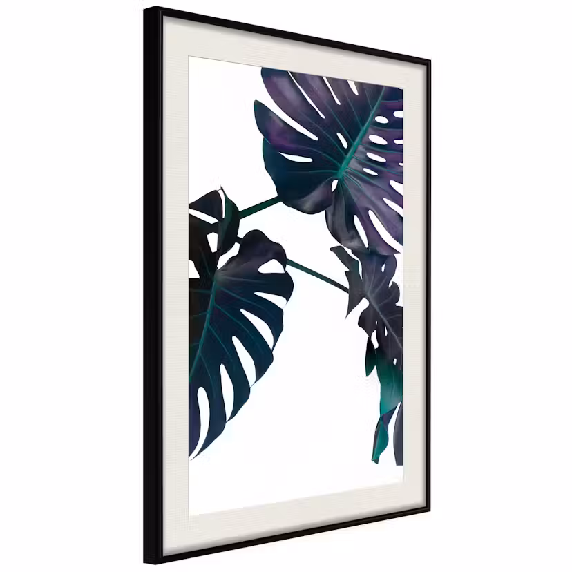 Poster Artgeist Affisch Evergreen Svart ram med passepartout, 30x45 cm