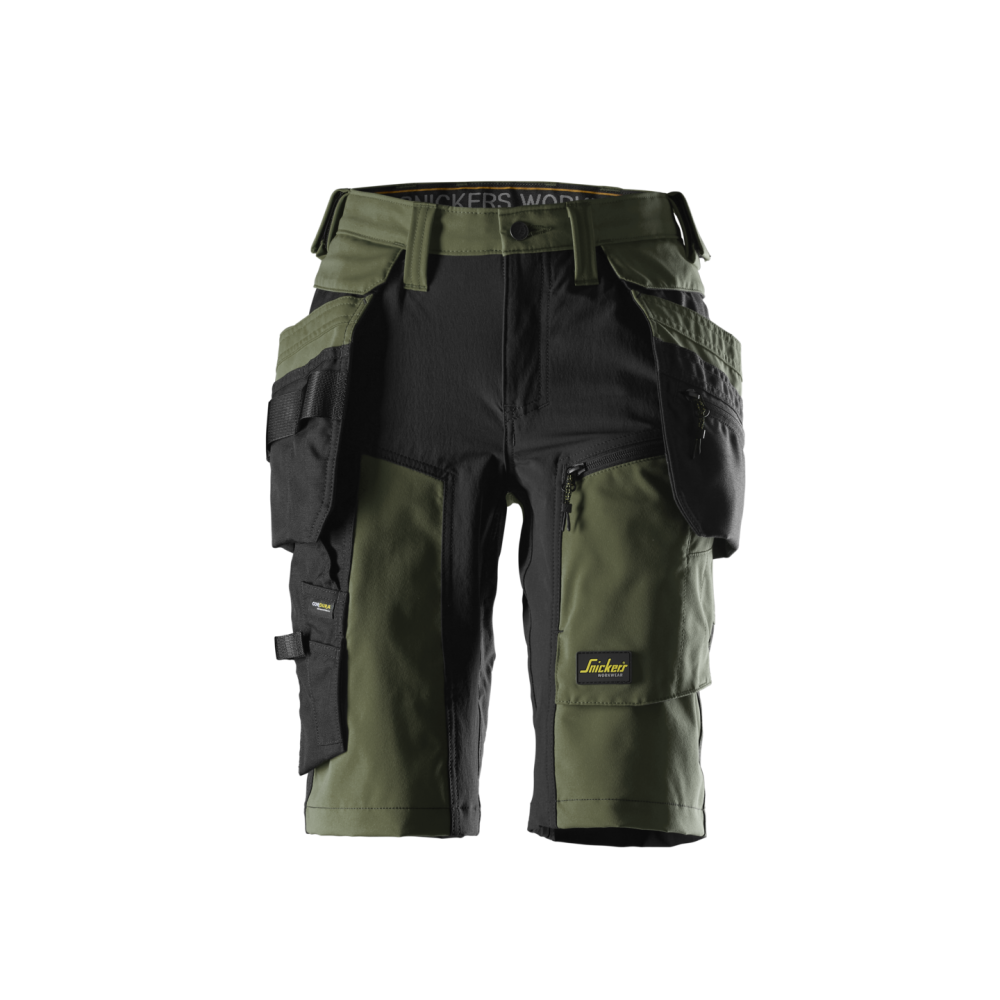 STRETCHSHORTS DAM AW HF KHAKIGRÖN/SVART STL 36
