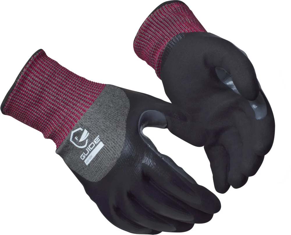 Guide Gloves 6607 Handske nitrildopp, skärskydd F, touch 10