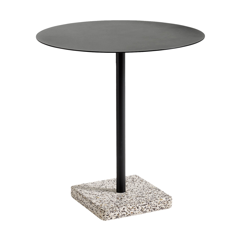 Terrazzo matbord Ø70 cm, Grey terrazzo-anthracite