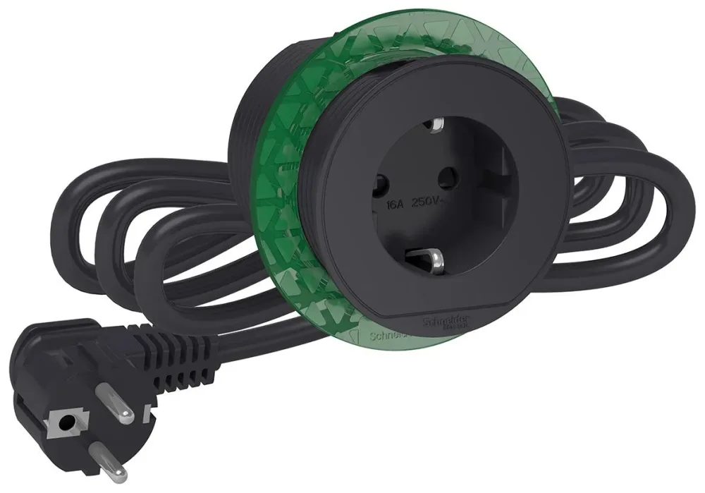 Schneider Electric XS Unica Bordsuttag inbyggd, 60 mm Antracit - Bild 2
