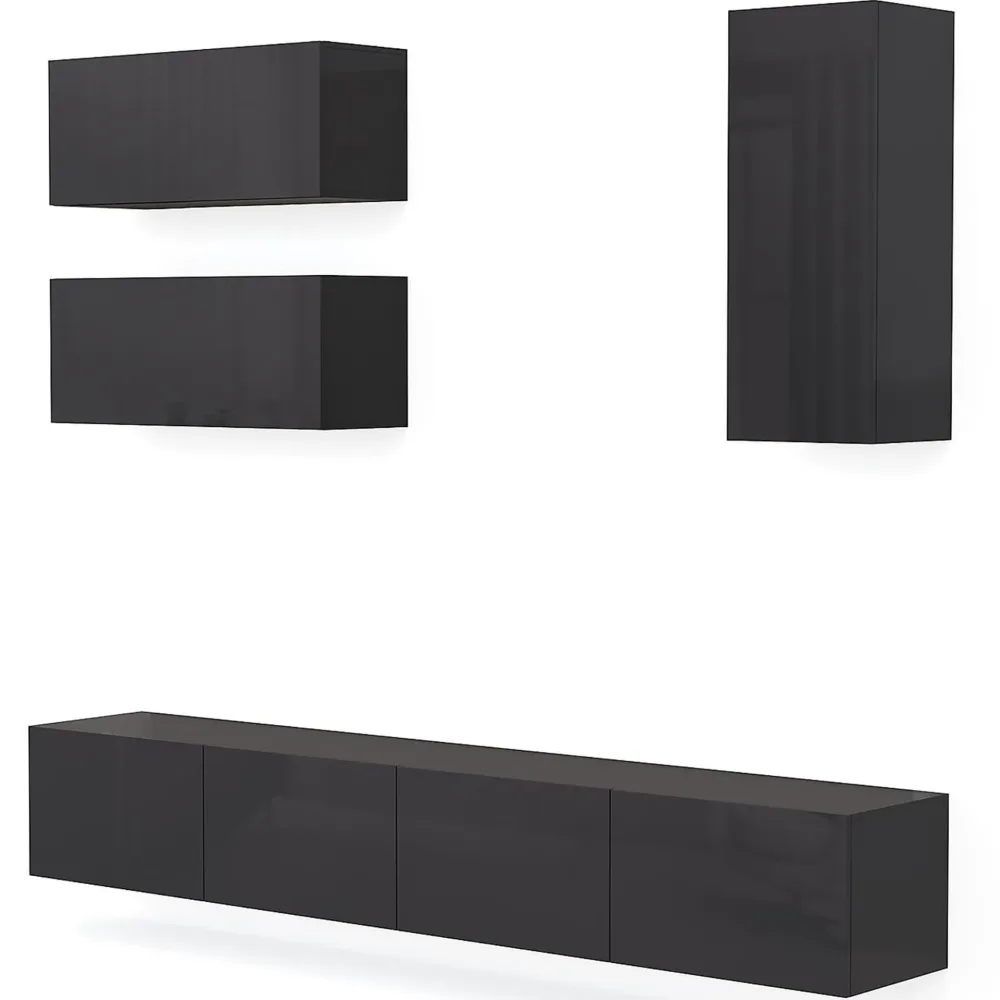 Tv-bänk | Set | 41x240 cm | Badachro - Grå