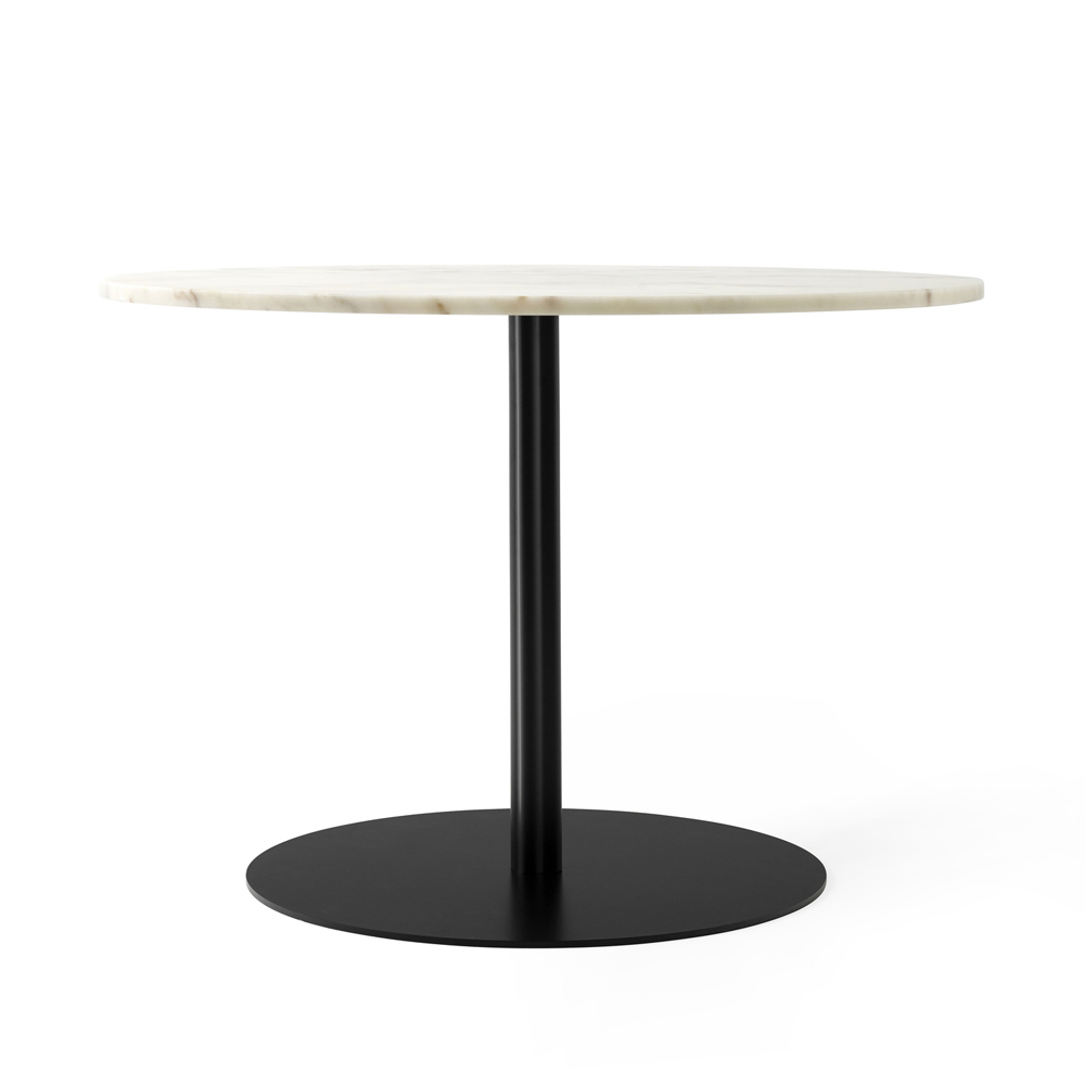 Harbour Column matbord, marble offwhite, ø105 cm, svart stativ