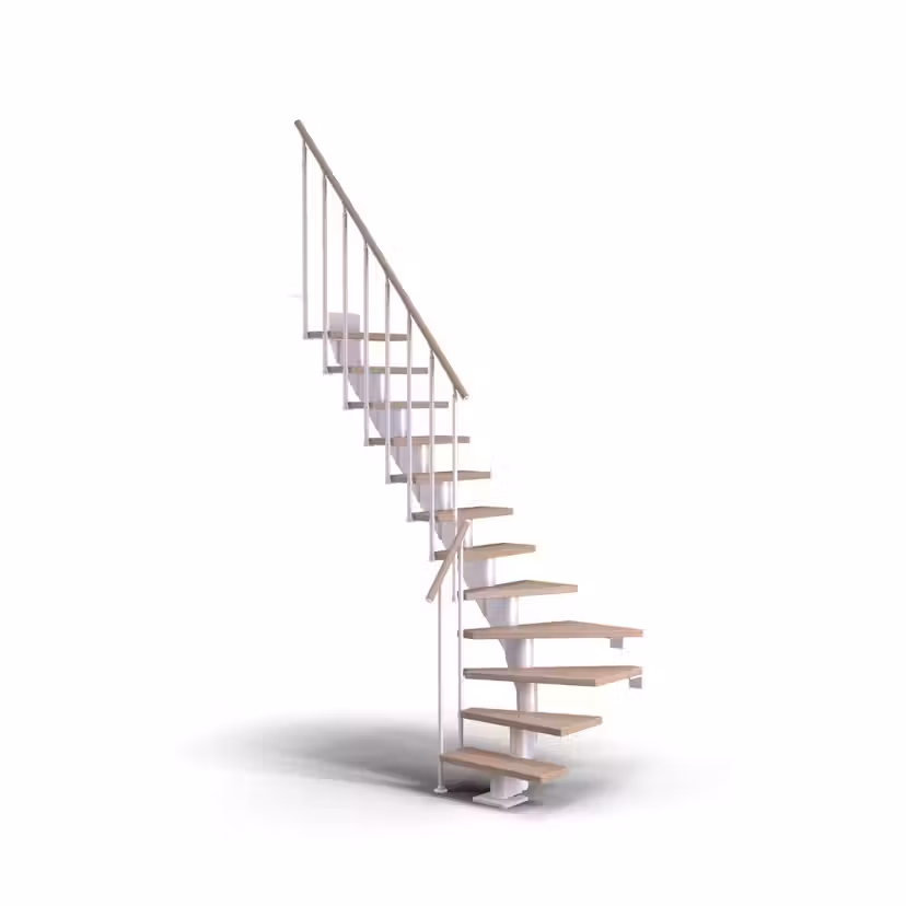 Spartrappa Dolle Frankfurt Bok Oljad 1/4 Classic II Vit, LxB: 1890x690 mm