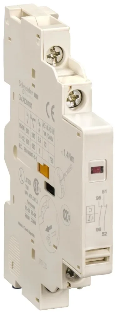 Schneider Electric GVAD0110 Hjälpsignalblock sidomonterade, skruvanslutning 1 NO-kontakt, 1 NC-kontakt - Bild 2