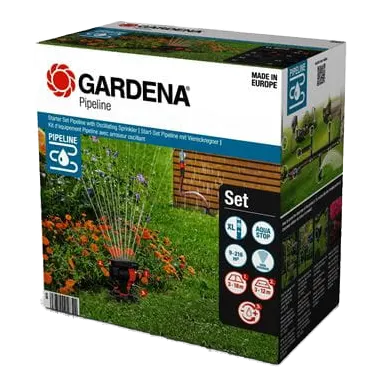 Gardena Pipeline Startpaket med oscillerande vattenspridare