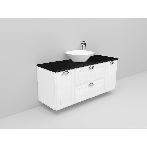 Badrumsmöbel Flexline Modell 158 120cm, Vit, Fasad Ram | Stuvbutiken