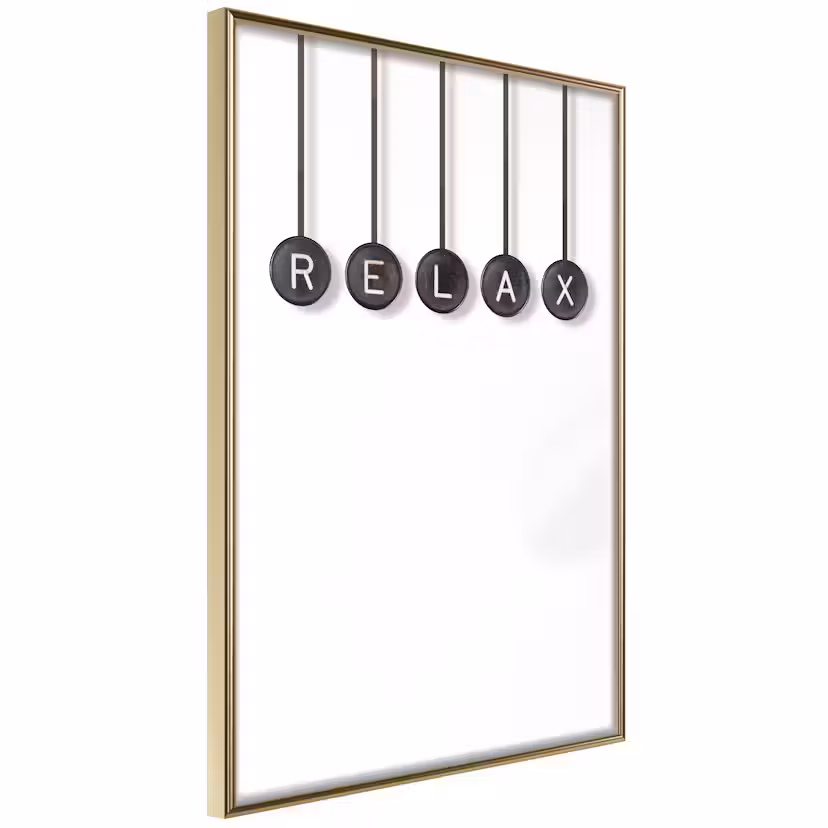 Poster Artgeist Affisch Relax Guld ram, 20x30 cm