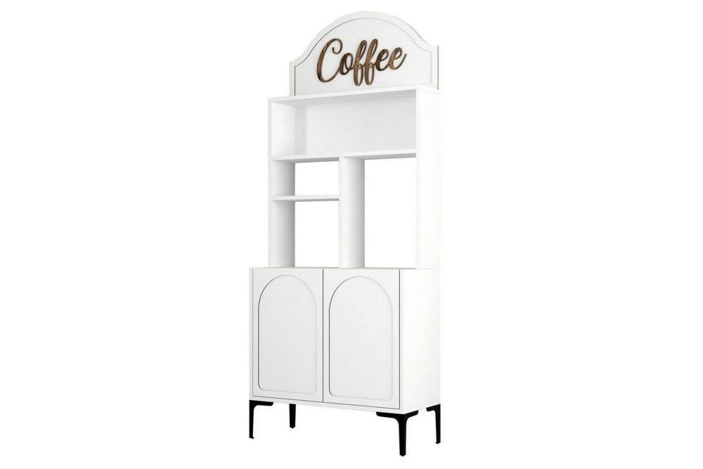 Kaffebarskåp Hazim Två Vit / Svart