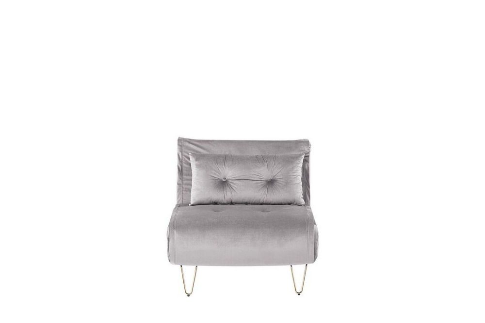 Bäddsoffa 1-sits sammet grå VESTFOLD
