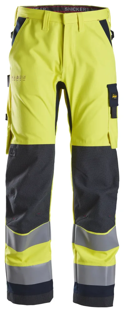 Snickers Workwear 6360 ProtecWork Arbetsbyxa varsel, gul/marinblå D112