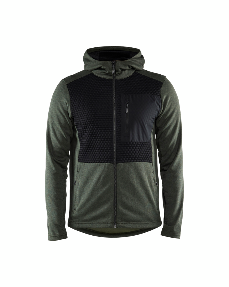 LUVTRÖJA BLÅKLÄDER 3540 2533 FULL ZIP, HÖSTGRÖN/SVART M