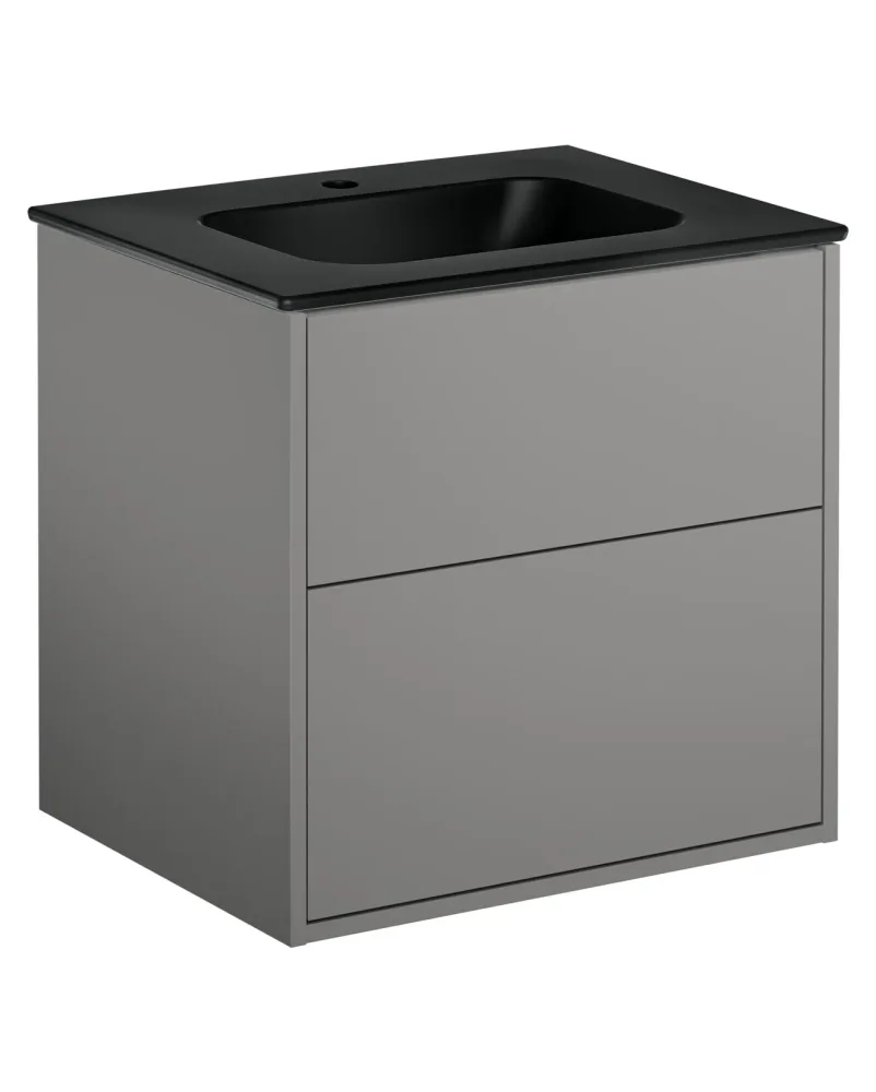 Gustavsberg Artic GB71ACVU10TL382 Kommodpaket askgrå/mattsvart, 100 cm, 2 blandarhål Askgrå/mattsvart - Bild 2