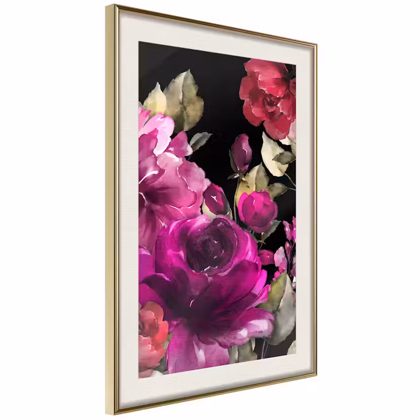Poster Artgeist Affisch Midsummer Guld ram med passepartout, 30x45 cm