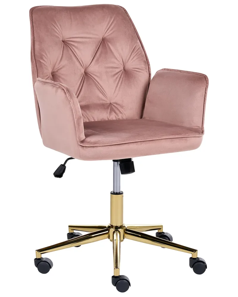 Skrivbordsstol CELARA Sammet Rosa