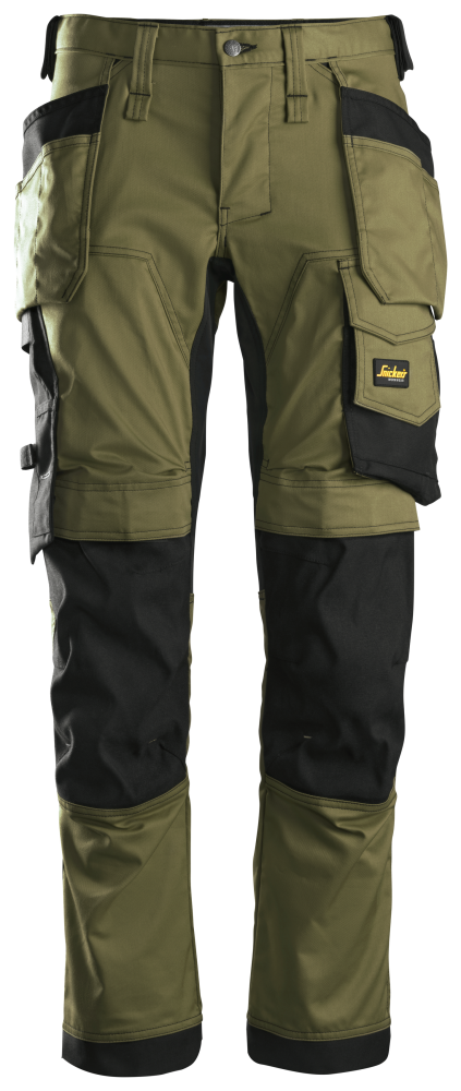 STRETCHBYXA SNICKERS WORKWEAR HF KHAKIGRÖN/SVART, 48