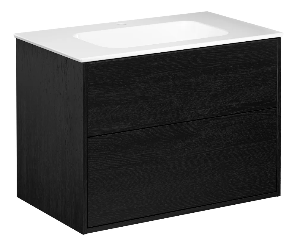 Gustavsberg Artic Kommod svart, 80 cm, med tvättställ