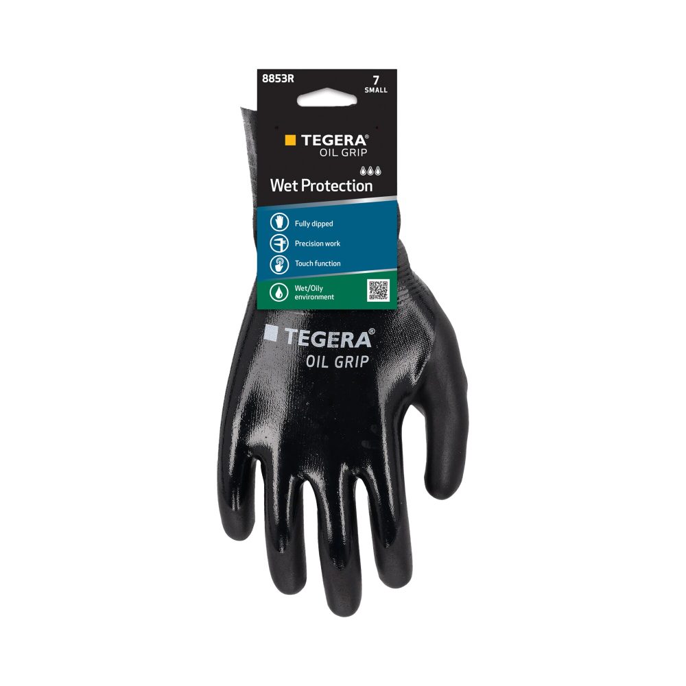Kjøp Tegera Hanske, 8853R Oil Grip Nitril Hel, 3-dobbel, Strl 8