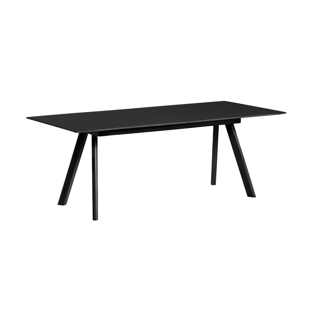 CPH30 2.0 Extendable matbord 80x160 cm, Black linoleum-lacquered oak